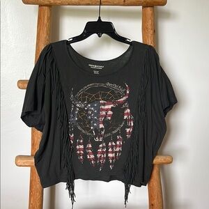Denim & Supply Ralph Lauren Black Graphic Top